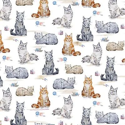Feline Drive Fabric PAWS UP! Feline Good Cats Cream Fat Quarter (18 X22 ) FQ • $3.50