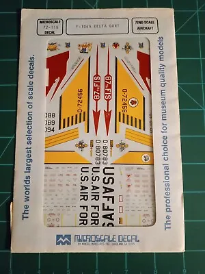 1/72 115 Microscale F-106A Delta Dart Decal For Hasegawa Trumpeter • $17