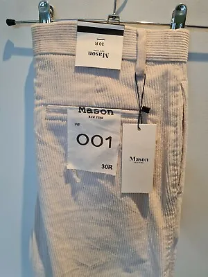 Very Smart BNWT Light Stone Corduroy Trousers By MASON New York. W30 L31 • £32