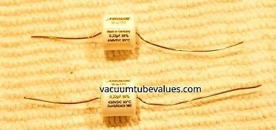 PAIR (TWO) Mundorf MCap EVO Silver-Gold Oil Capacitor 0.22uf 0.22 Uf 450VDC • $45.95