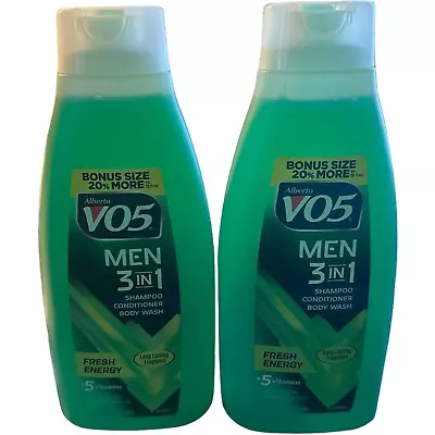 VO5 Alberto Men 3 In 1 Shampoo Conditioner Body Wash Fresh Energy Lot Of 2 18FL • $17.94