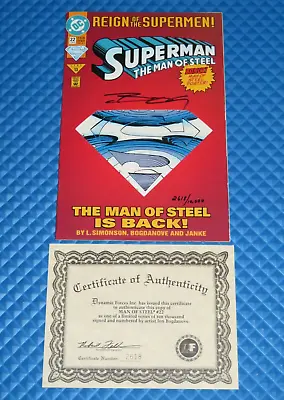 Superman Man Of Steel #22 Signed Jon Bogdanove COA Dynamic Forces #2618 (1993) • $35.99