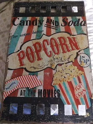 Movie Cinema Room Home  Theater Decor Man Cave Sign Gift Popcorn Candy & Soda • $30