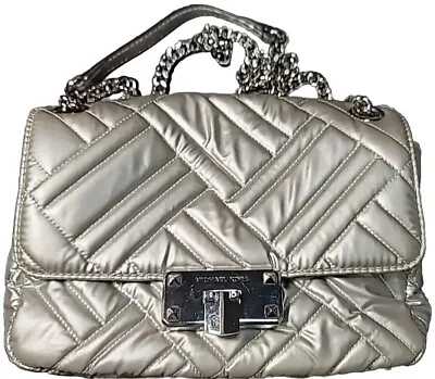 Michael Kors Peyton Silver Medium Shoulder Flap Crossbody  • $85