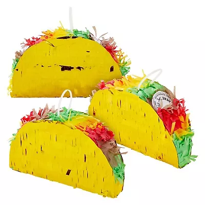 3 Mini Taco Party Favors Pinatas For Cinco De Mayo Fiestas • $15.99