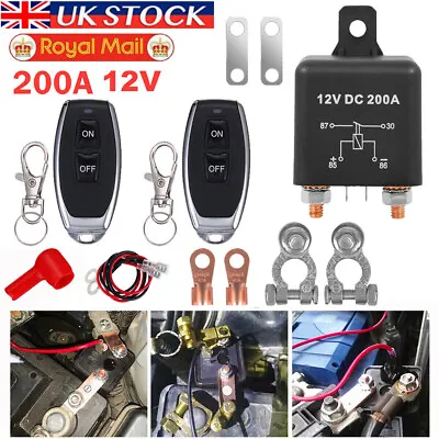 Wireless Remote Car Battery Disconnect Relay Master Kill Cut-off Switch Isolator • £12.99