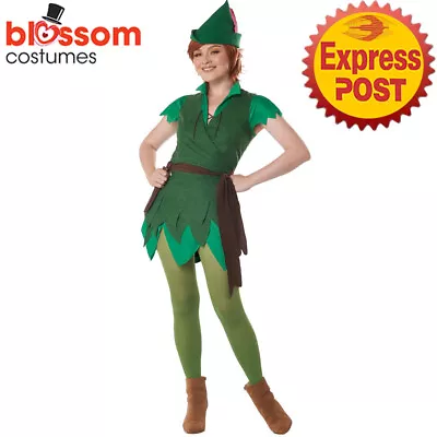 CA1915 Womens Classic Peter Pan Green Elf Robin Hood Halloween Book Week Costume • $46.95