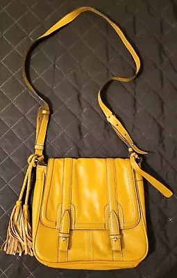 Clarks Mustard Yellow Leather Crossbody Bag • £15