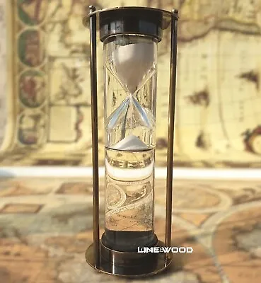 Nautical Maritime Brass Antique Finish Sand Timer Desk Decor Liquid Hourglass 7  • $48.86