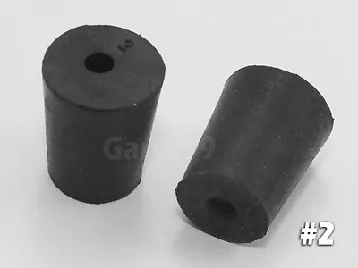 12 #2 Black Natural Rubber Laboratory Stoppers Size 2 1-HOLE STOPPER  RS-2H • $5.95