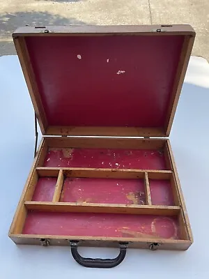 Vintage Wooden Artist Painters Box Brush Paint Travel Case Dovetail Construction • $59.99