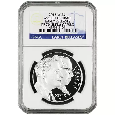 2015-W Proof $1 Silver March Of Dimes NGC PF70UC Early Releases • $74.95