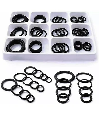 50pc Assorted O RING SET Black Rubber Seals Sink Tap Washers Plumbing Air Gas UK • £2.88