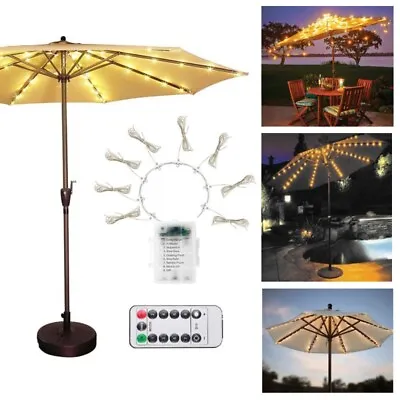 $15.76 • Buy Patio Umbrella String Lights Waterproof 104 LED Outdoor Tents Curtain Light Lamp