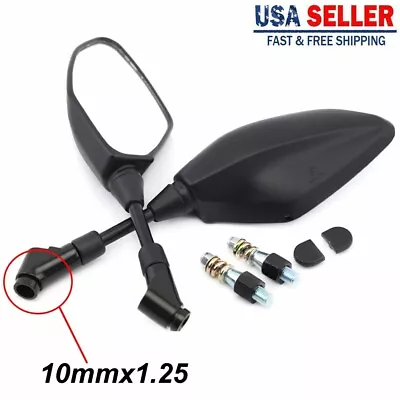 Motorcycle M10x1.25 Rear View Side Mirrors For YAMAHA FZ07 FZ09 FZ10 XSR700/900 • $33.46