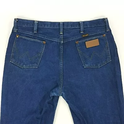 Vtg Wrangler 38 X 32 Cotton Blue Work Jeans Pants Rodeo Ranch Made In USA 946DEN • $29.97