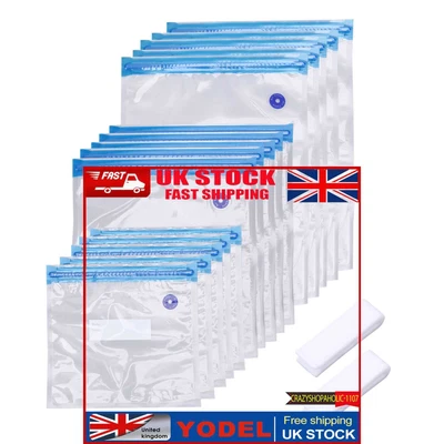 £10.02 • Buy Reusable Vacuum Food Storage Bags Portable Freezer Bags For Sous Vide Cooking UK