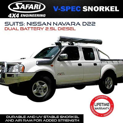 Safari Snorkels Fits Nissan Navara D22 Dual Battery 2.5L Diesel V-Spec 4x4 Fuel • $508.99