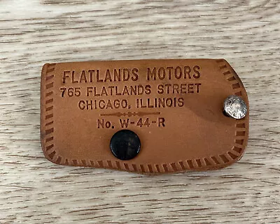 Vintage Buick Keyring Leather Key Holder Dealership 1940 Flatland Motors Chicago • $36