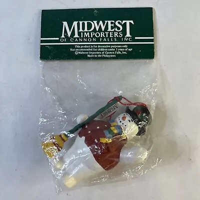 Midwest Of Cannon Falls Snowman Red Christmas Ornament New In Package NIP 3.5”. • $9.50