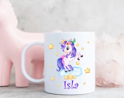£10.85 • Buy Personalised Unicorn Unbreakable Hard Plastic Kids Children's Mug Cup Gift  