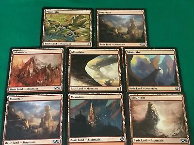 MTG 8 Pack Of Basic Lands With Different Art - Mountains - Lot 1 • $0.99