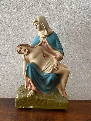 Vintage Carnival Chalkware Statue  La Pieta  Religious Decor • $22