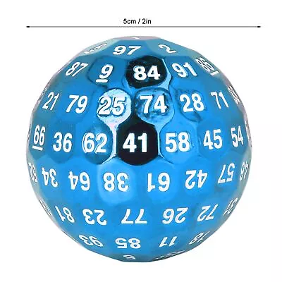 (Blue) 100 Sided Polyhedral Dice 2inch Metal D100 Game Dice DND Dice • $38.56