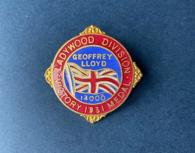 £38.95 • Buy Vintage 1931 Victory Medal Pin Badge Ladywood Div Conservative Party G Lloyd