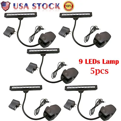 5pcs 9 LEDs Flexible Lamp Light Clip-On Orchestra Music Stand With Adapter Black • $63.99