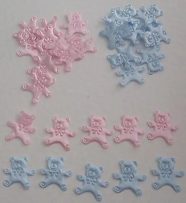 2 X 20 Teddy Bears Baby Embellishments Blue/Pink For Cardmaking/Scrapbooking • £3.95