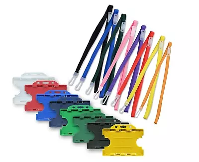£2.07 • Buy Double Sided Plastic Rigid ID Card Holder & ID Neck Lanyard Free P&P