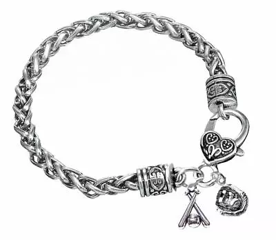 $19.99 • Buy Silver Braided Softball Bracelet