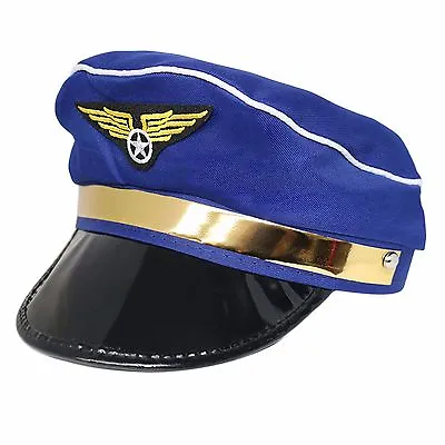 £4.24 • Buy Kids Adults Fancy Dress Airforce Air Pilot Plane Airline Captain Uniform Hat Cap