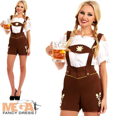 £21.99 • Buy Bavarian Lederhosen Ladies Fancy Dress Oktoberfest Beer Maid Adults Costume