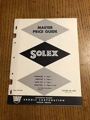 Solex Carburetor Price Guide Spare Parts List Catalog Numbers Manual Book Carb • $29.99
