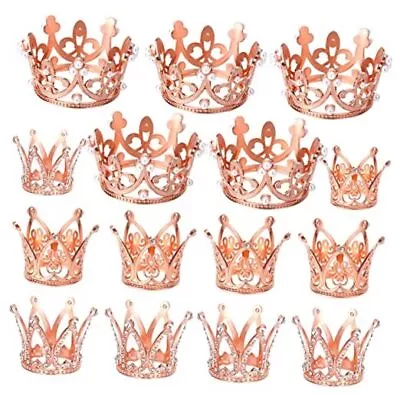  Crown Cake Topper 15 Pieces 3 Size Mini Crowns For Rose Gold 15PCS 3 Sizes • $25.62