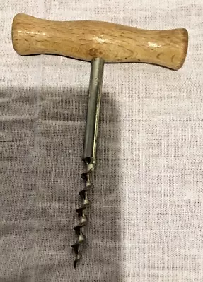 Cork Screw Wooden Handle Made In Italy Vintage Heavy Duty • $8