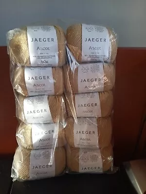 10 New Jaeger Ascot 50g 85% Viscose 15% Elite Shade 070 Tan 87 Yds Each • $45