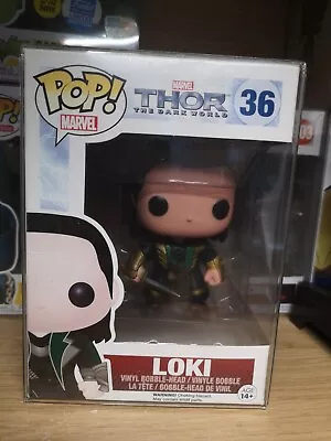 Funko POP! Marvel Thor The Dark World Loki #36 W/Pop Protector • £12.45