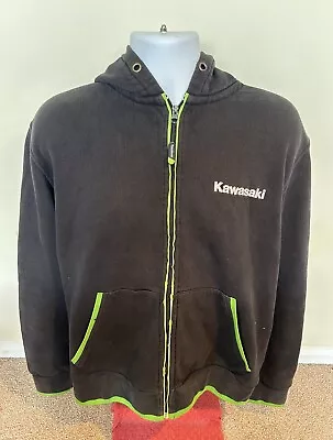 Kawasaki Apparel Black Full Zip Hoodie Mens Size 2XL • £30