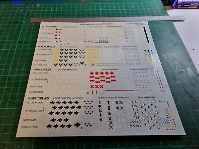 Games Workshop Warhammer 40k Dark Imperium Transfer Sheet Large Space Marine • £9.50