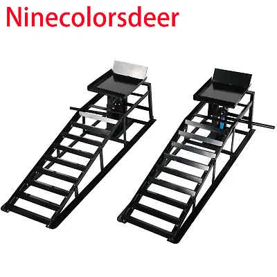 2-Pieces Heavy Duty Auto Car Truck Service Ramp Lift  Hydraulic Lift 5 Ton • $186.56