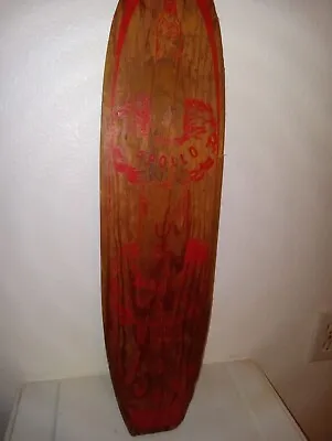 Vintage Apollo Rocket Skateship Sidewalk Surfboard Wooden Skateboard Metal Wheel • $163