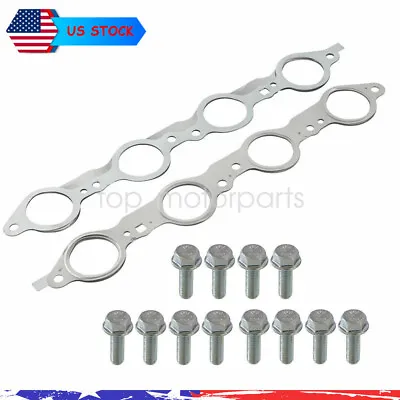 LS MLS Exhaust Manifold Header Gasket Pair W/Bolts For LS1 4.8 5.3 5.7 6.0 6.2L • $19.88