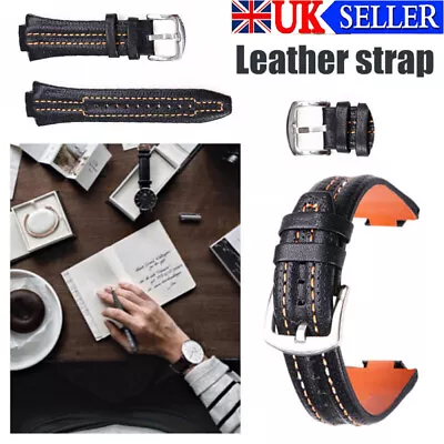 15x27mm For Seiko Sportura Leather Watch Strap Band Spring Pins & Tools Black UK • £13.59