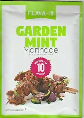 6 X Garden Mint Marinade Perfect BBQ Oven Grill Chicken Etc 35g Each Flava-It  • £9.95