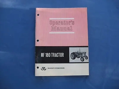 Massey Ferguson 180 Tractor Operator's Manual Original • $9.49