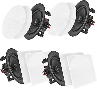 NEW * 4 Speakers 8’’ Bluetooth Ceiling/Wall Speaker Kit Flush Mount 2-Way Home • $122.95