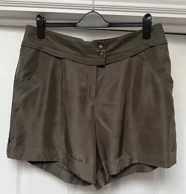 AUTOGRAPH M&S Women's Khaki Shorts 16 Marks & Spencer Silky Utility Pockets Sz L • £12